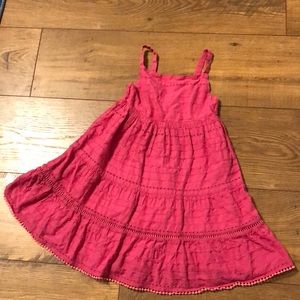 4T eyelet sundress pink with pink lace.